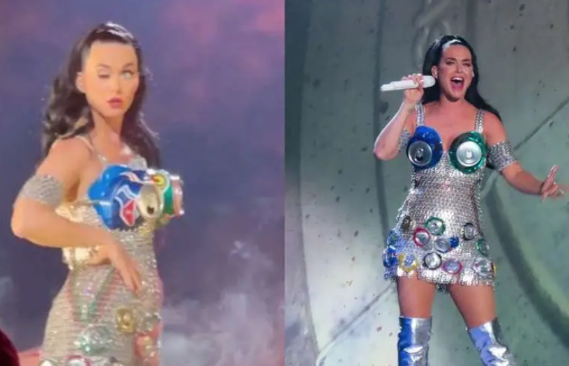 A Katy Perry se le cae un párpado en pleno concierto y es incapaz de abrir el ojo
