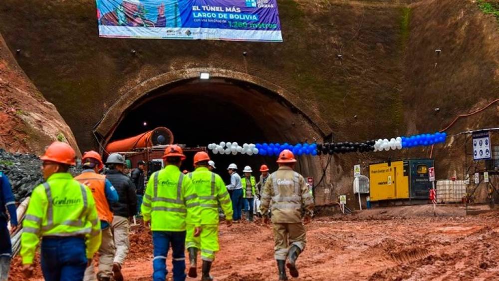 Concluye la perforación del segundo túnel más largo de Bolivia que conecta Chuquisaca y Santa Cruz