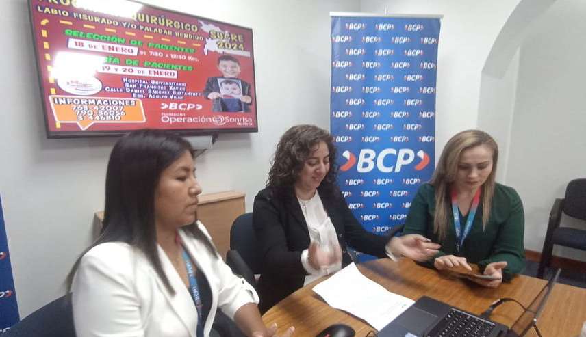 Campaña de labio fisurado y/o paladar hendido en Sucre el 18 de enero registro